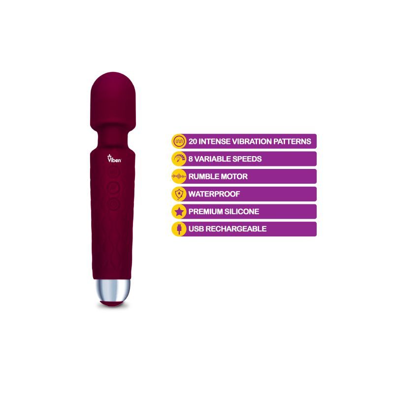 Viben Tempest Rechargeable Wand Massager Ruby image 5