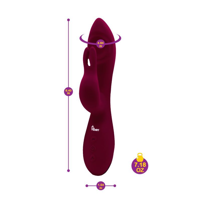 Viben Pzazz Rechargeable Thumping Rabbit Ruby image 2