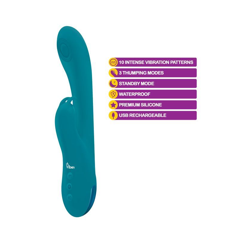 Viben Razzle Rechargeable Thumping Rabbit Ocean image 3