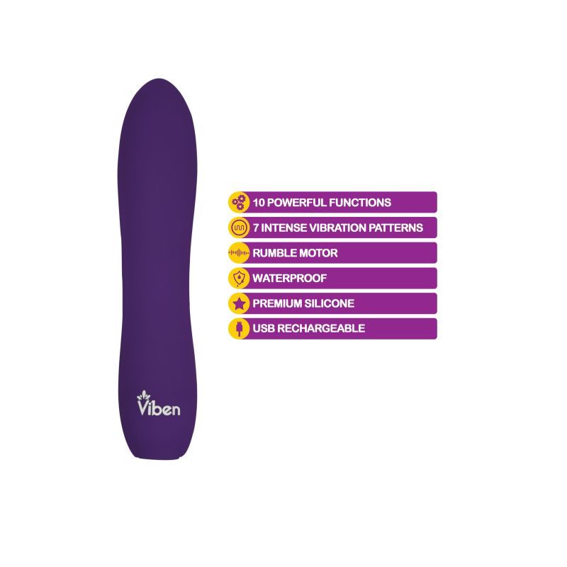 Viben Vivacious Rumble Motor Rechargeable Bullet Violet image 3