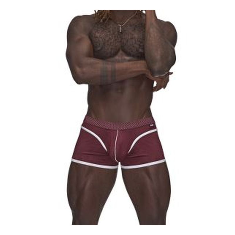 Male Power Sport Mesh Mini Short Burgundy image 1