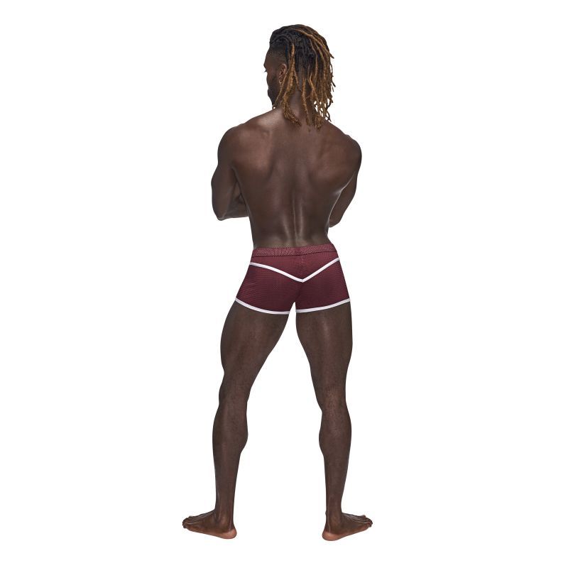 Male Power Sport Mesh Mini Short Burgundy image 2
