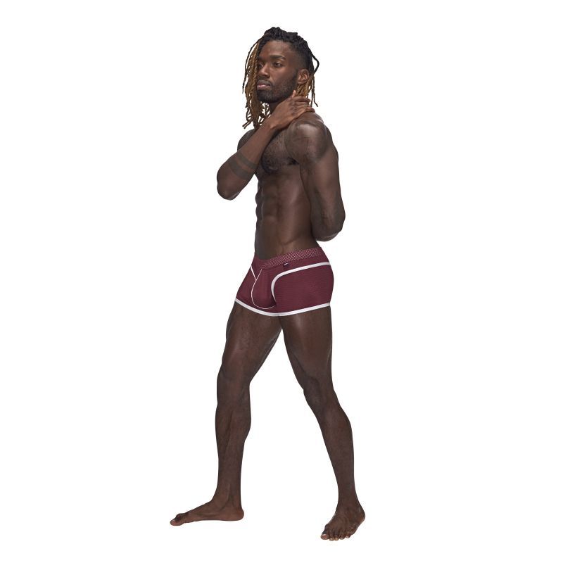 Male Power Sport Mesh Mini Short Burgundy image 3
