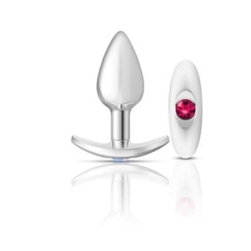 Cheeky Charms Silver Anchor Butt Plug w Clear and Teal Jewel Kit image 2