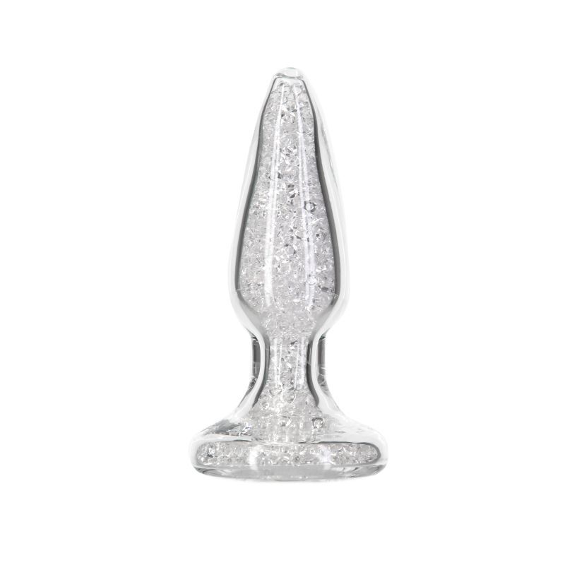 Pillow Talk Fancy Luxurious Glass Anal Plug w Clear Gem image 2