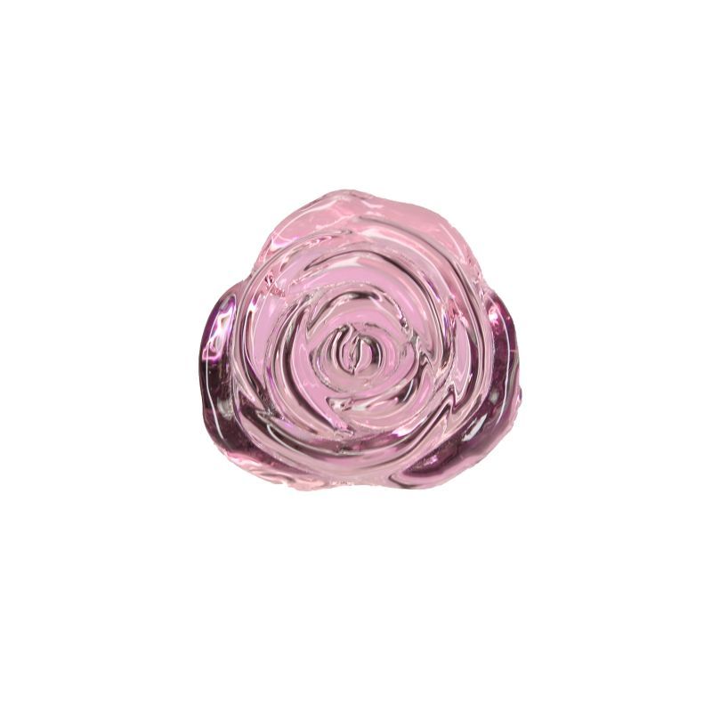 Pillow Talk Rosy Luxurious Glass Anal Plug w Clear Gem image 3