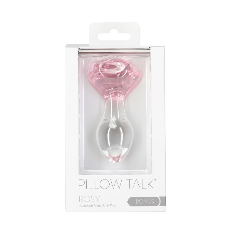 Pillow Talk Rosy Luxurious Glass Anal Plug w Clear Gem image 4