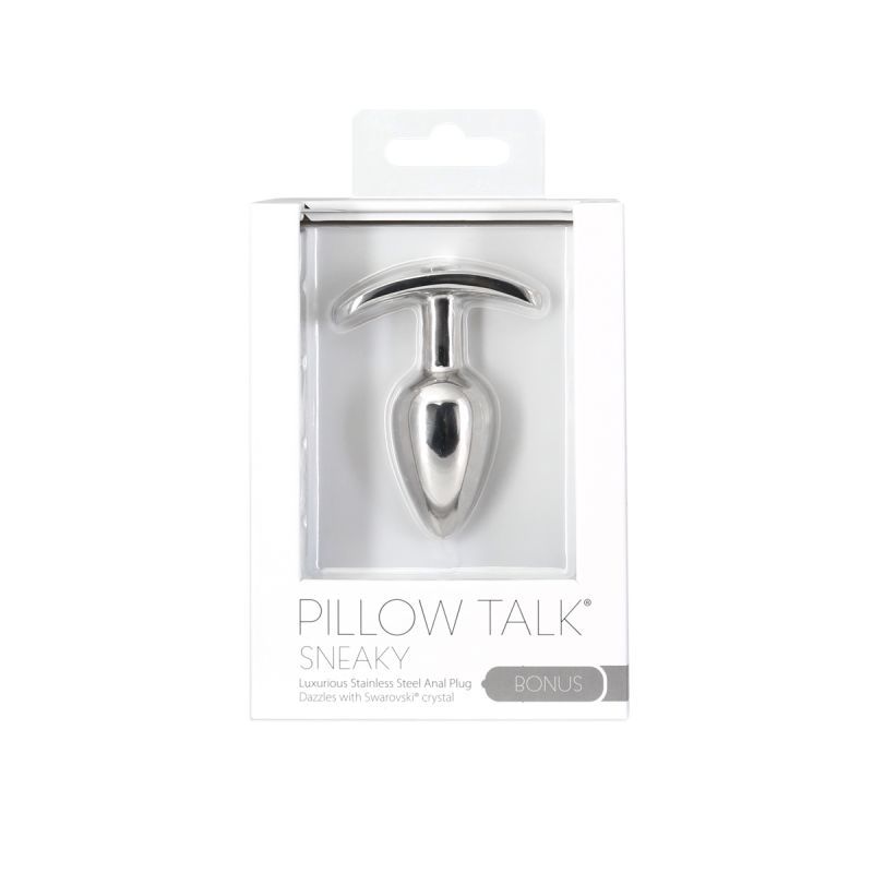 Pillow Talk Sneaky Luxurious Stainless Steel Anal Plug w Swarovski Crystal image 4