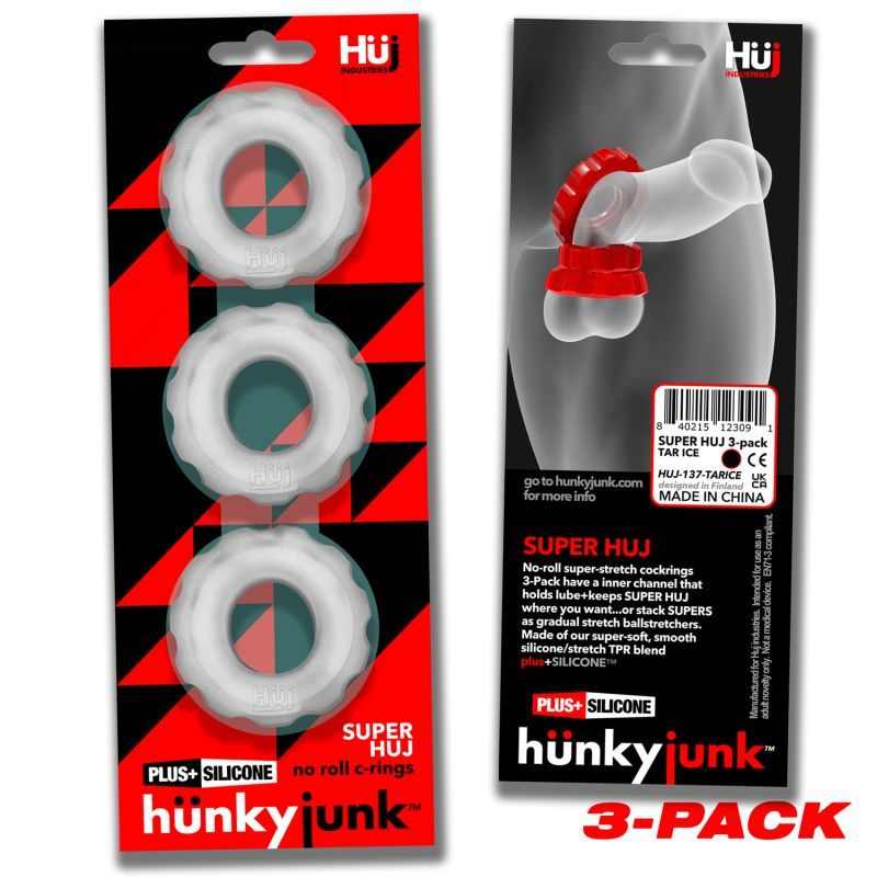Super Hunkyjunk 3 Pc Cockrings Clear Ice image 4