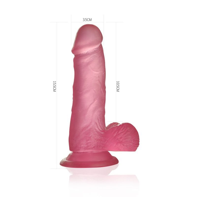 Jelly Studs 6in Crystal Dildo Small Pink image 2