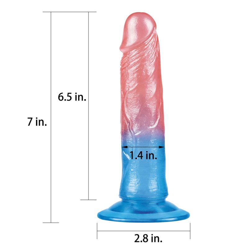Dazzle Studs Dildo 7in Pink/Blue image 2