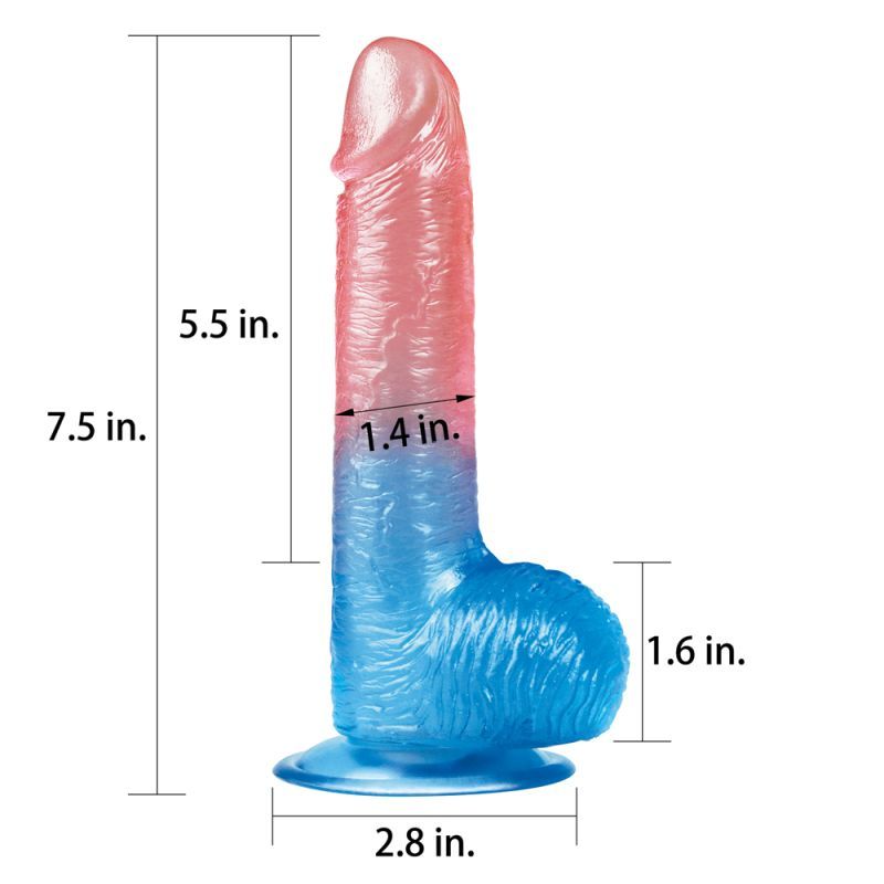 Dazzle Studs Dildo 7.5in Pink/Blue image 2