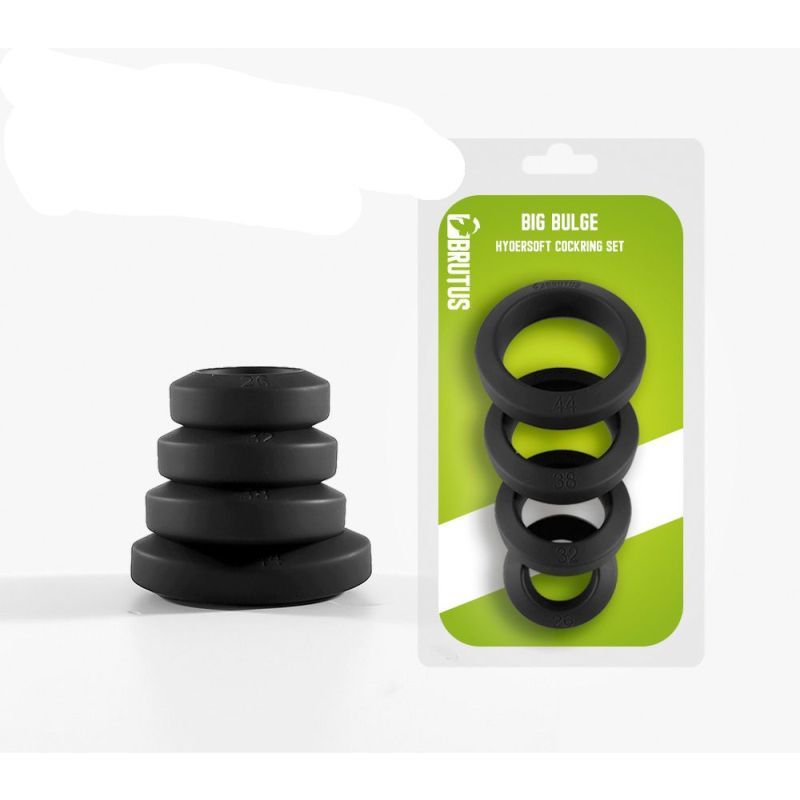 Brutus Big Bulge Silicone Cock Ring 4 Pc Set image 4