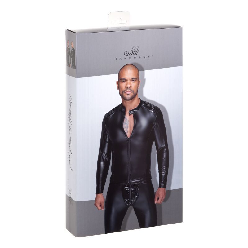 Power Wetlook Mens Jacket w Pleated PVC Epaulets image 3