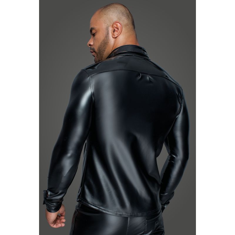 Powerwetlook PVC Long Sleeved Shirt w Button Placket image 3
