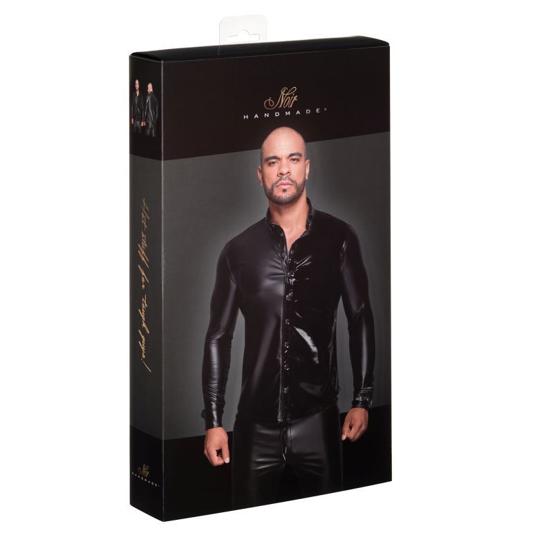 Powerwetlook PVC Long Sleeved Shirt w Button Placket image 16