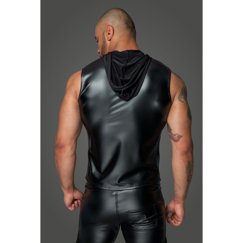 Powerwetlook Sleeveless Hooded Shirt w 2 Way Zipper image 3