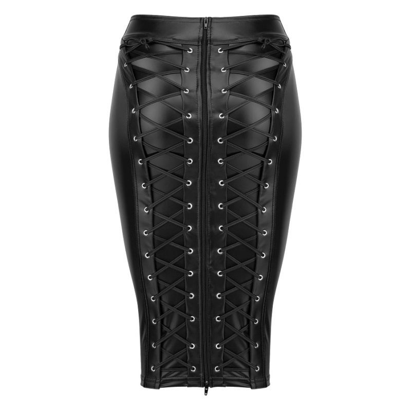 Power Wetlook Pencil Skirt w Long Zipper image 14