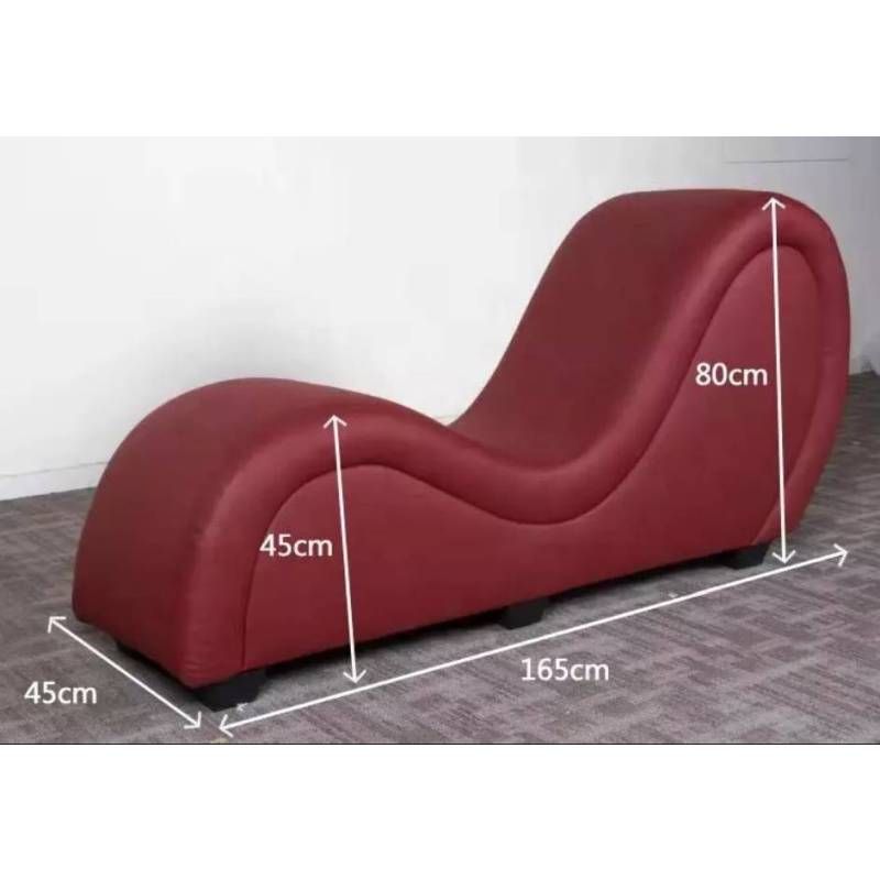 Kama Sutra Mebon Chaise Love Lounge Leather Black image 2