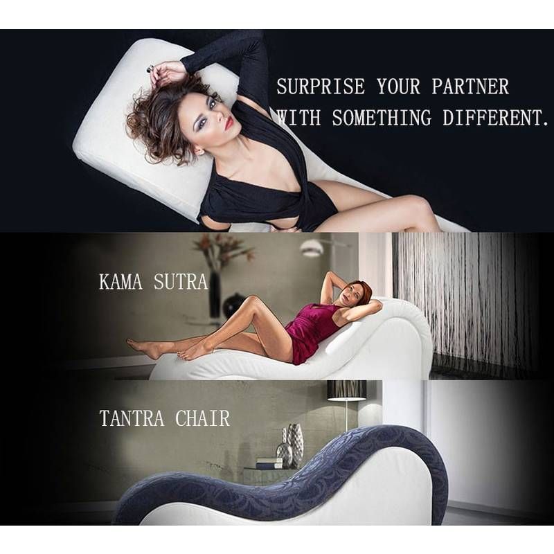 Kama Sutra Mebon Chaise Love Lounge Leather Black image 3