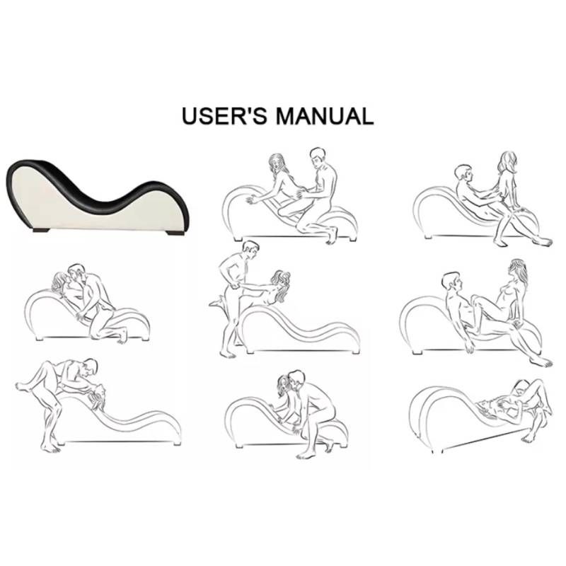 Kama Sutra Mebon Chaise Love Lounge Leather Black image 6
