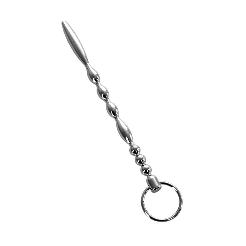 Silver Metal Urethral Plug w Ring image 2