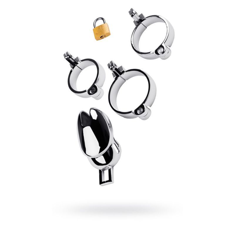 Silver Metal Chastity Cage Adjustable image 1