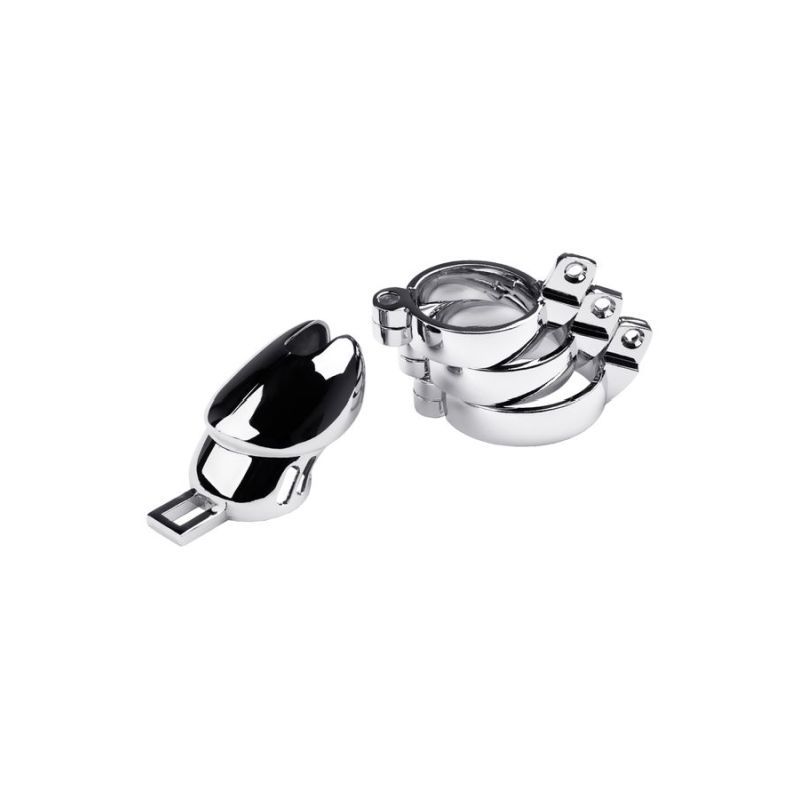 Silver Metal Chastity Cage Adjustable image 2