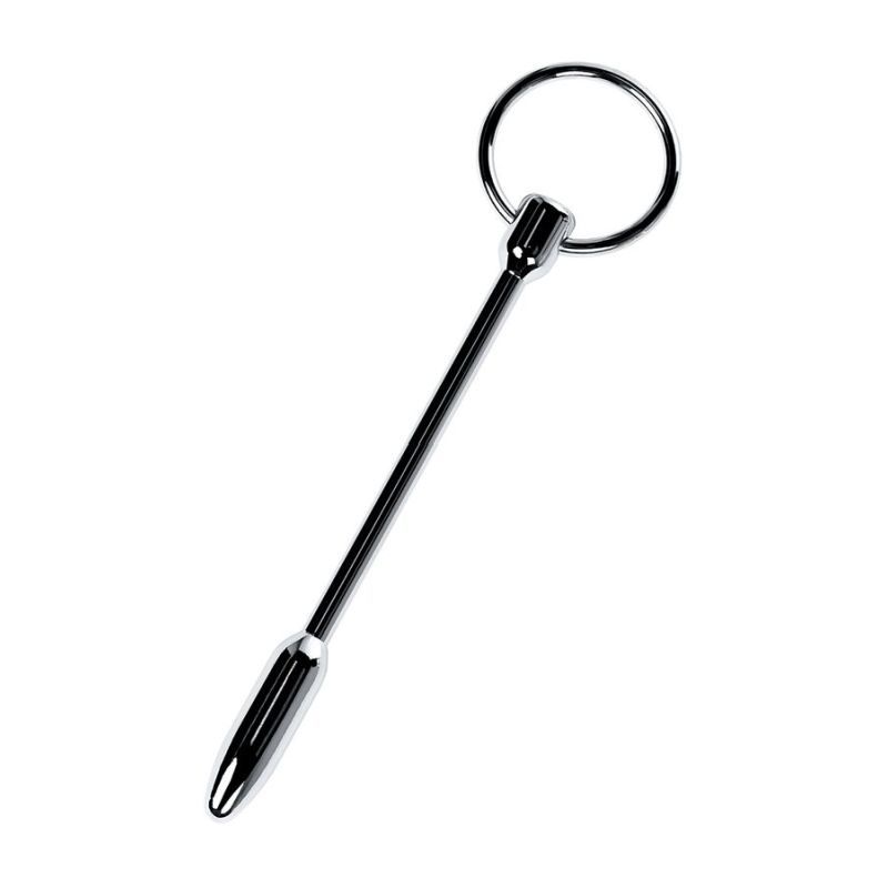Silver Metal Urethral Plug w Ring image 6