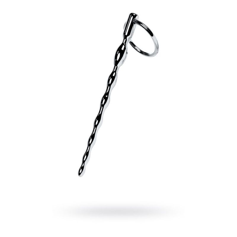 Silver Metal Braided Urethral Plug w Replaceable Ring image 1