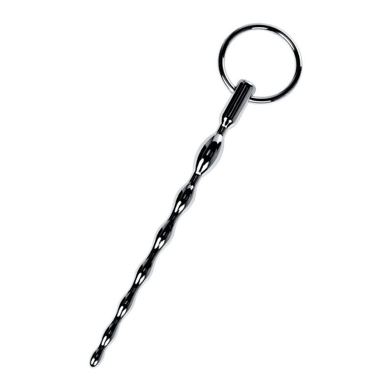 Silver Metal Braided Urethral Plug w Replaceable Ring image 3