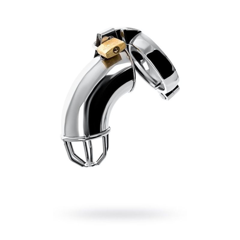 Silver Metal Cock Cage w Rings and Lock image 1