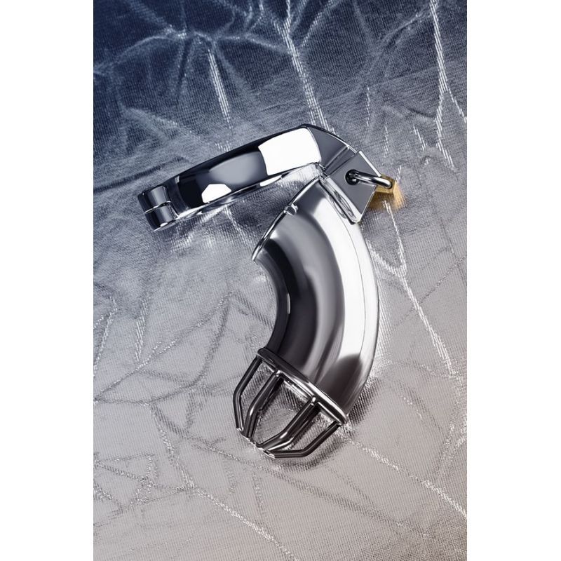 Silver Metal Cock Cage w Rings and Lock image 3