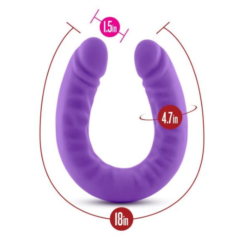 Ruse Silicone Slim 18in Purple Double Dong image 4