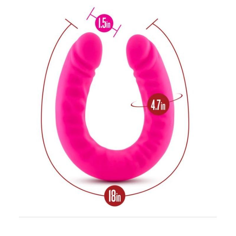 Ruse Silicone Slim 18in Hot Pink Double Dong image 4