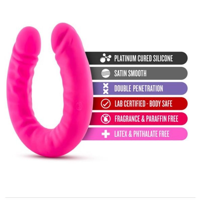 Ruse Silicone Slim 18in Hot Pink Double Dong image 5