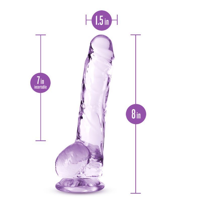 Naturally Yours 8" Crystaline Dildo Amethyst image 4