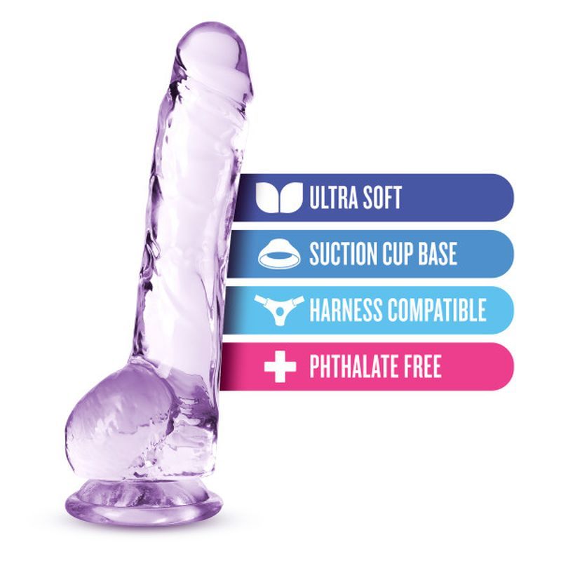 Naturally Yours 8" Crystaline Dildo Amethyst image 5