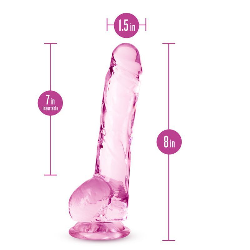Naturally Yours 8" Crystaline Dildo Rose image 4