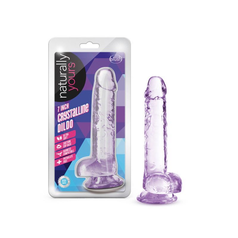 Naturally Yours 7" Crystaline Dildo Amethyst image 1