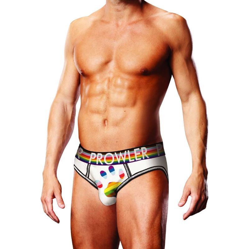 Prowler Oversized Paw Open Back Brief White image 2