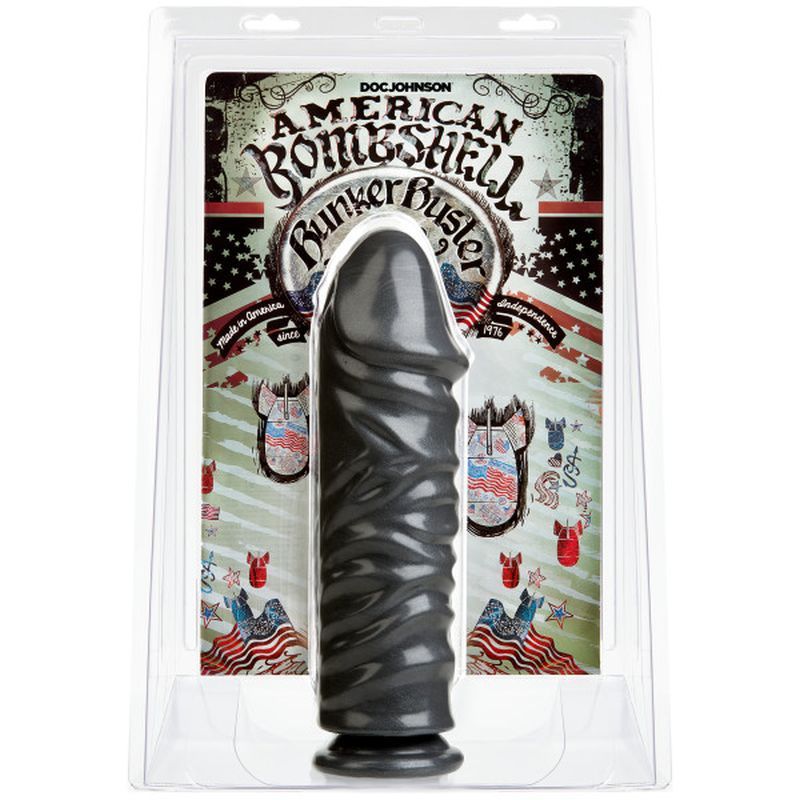 Bunker Buster 10.7in Anal Dildo Gun Metal image 2