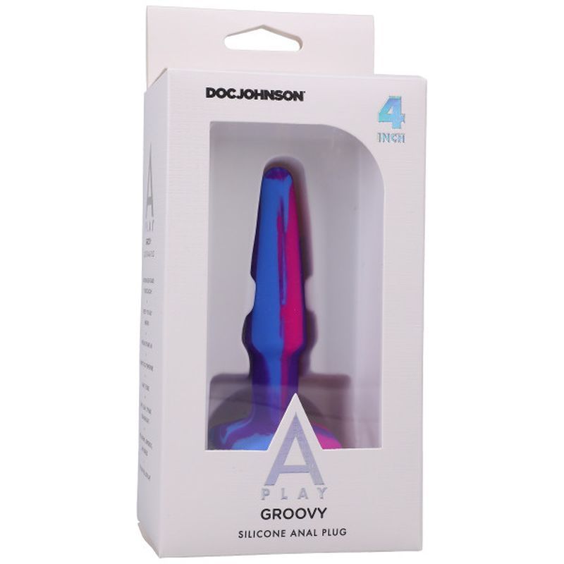 Groovy Silicone Anal Plug 4in Berry image 3