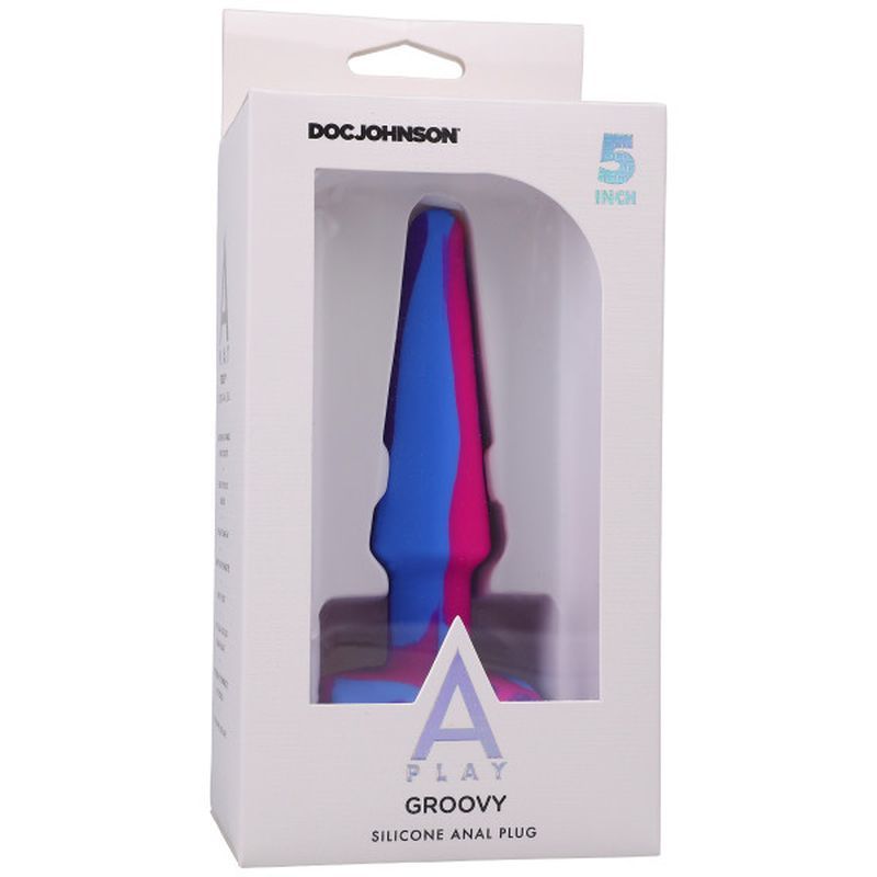 Groovy Silicone Anal Plug 5in Berry image 3