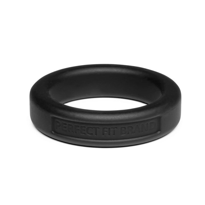 Classic Silicone Medium Stretch Penis Ring 36mm Black image 1