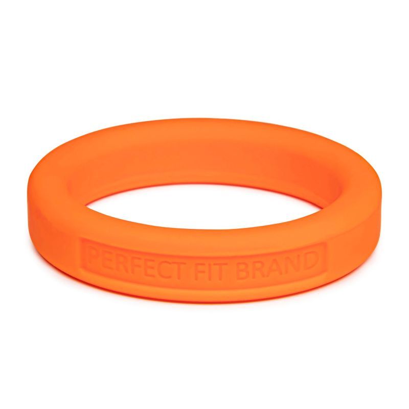 Classic Silicone Medium Stretch Penis Ring 44mm Orange image 1