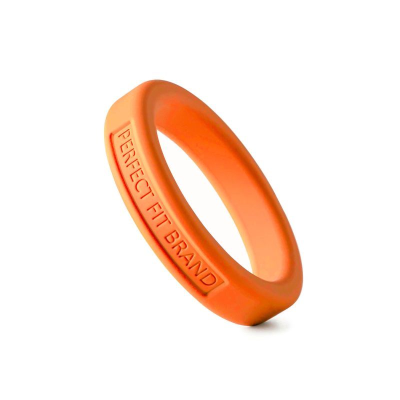 Classic Silicone Medium Stretch Penis Ring 44mm Orange image 2