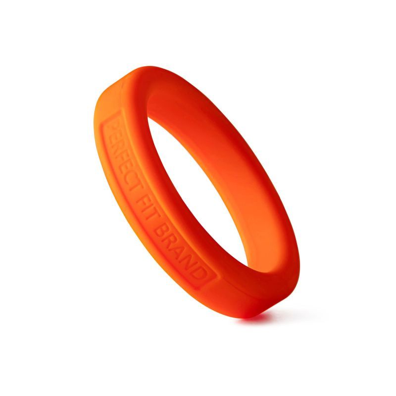 Classic Silicone Medium Stretch Penis Ring 44mm Orange image 3