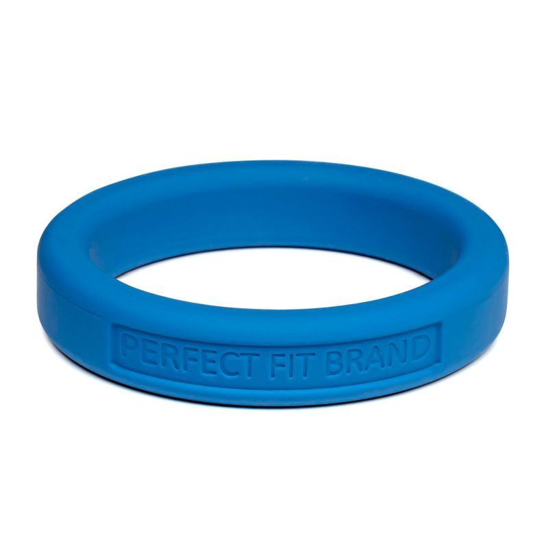 Classic Silicone Medium Stretch Penis Ring 44mm Blue image 1