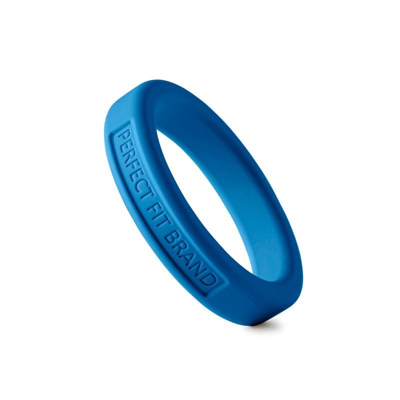 Classic Silicone Medium Stretch Penis Ring 44mm Blue image 2